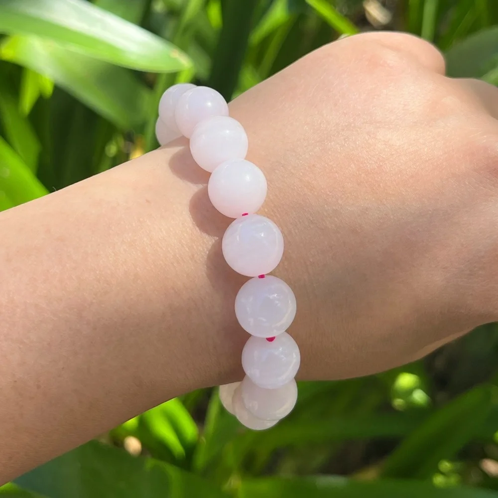 13mm Pink‎ calcite stretchable bracelet